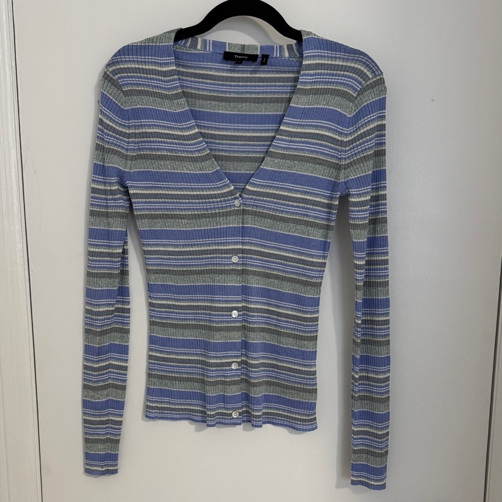 Theory Multicolor Striped Knit Top
